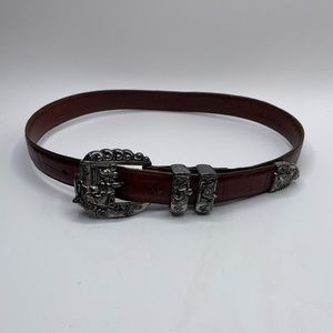 Brighton Brown Leather Belt featuring Disney characters Size 26 Good Condition